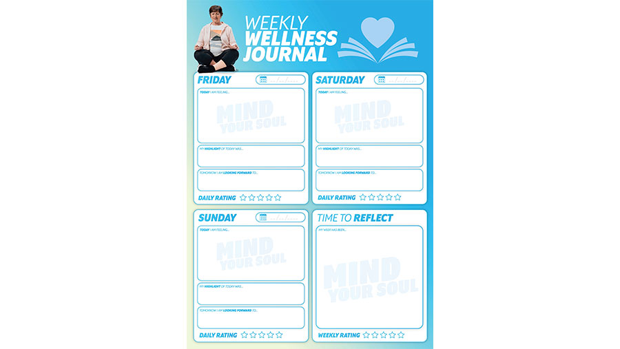 Weekly wellness journal